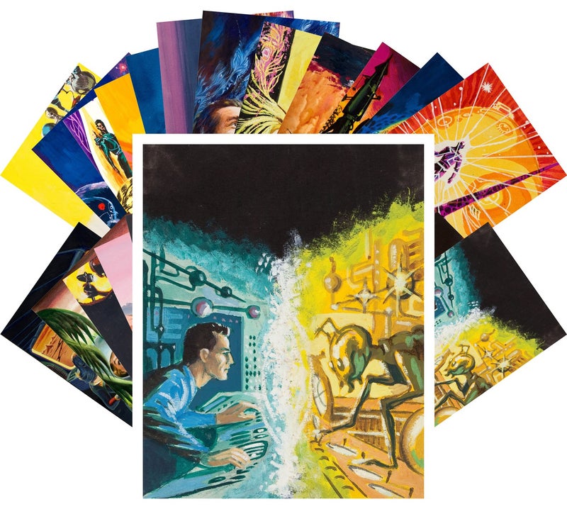 PIXILUV Vintage PostCards 24 pcs Vintage SciFi Comic Book Art Magazine Covers - Image 1